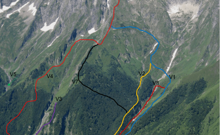 Glacier d&rsquo;Arcouzan : les&nbsp;voies